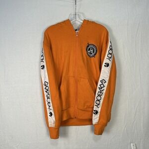 G.O.D Body Athletics TBA  Size Men's M Orange Full Zip Hoodie With Pockets #1490